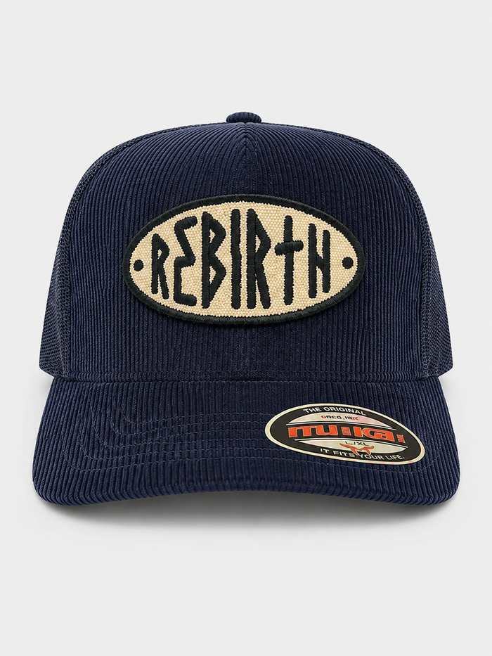 MUKA 'Rebirth' Corduroy Trucker Hat in Navy