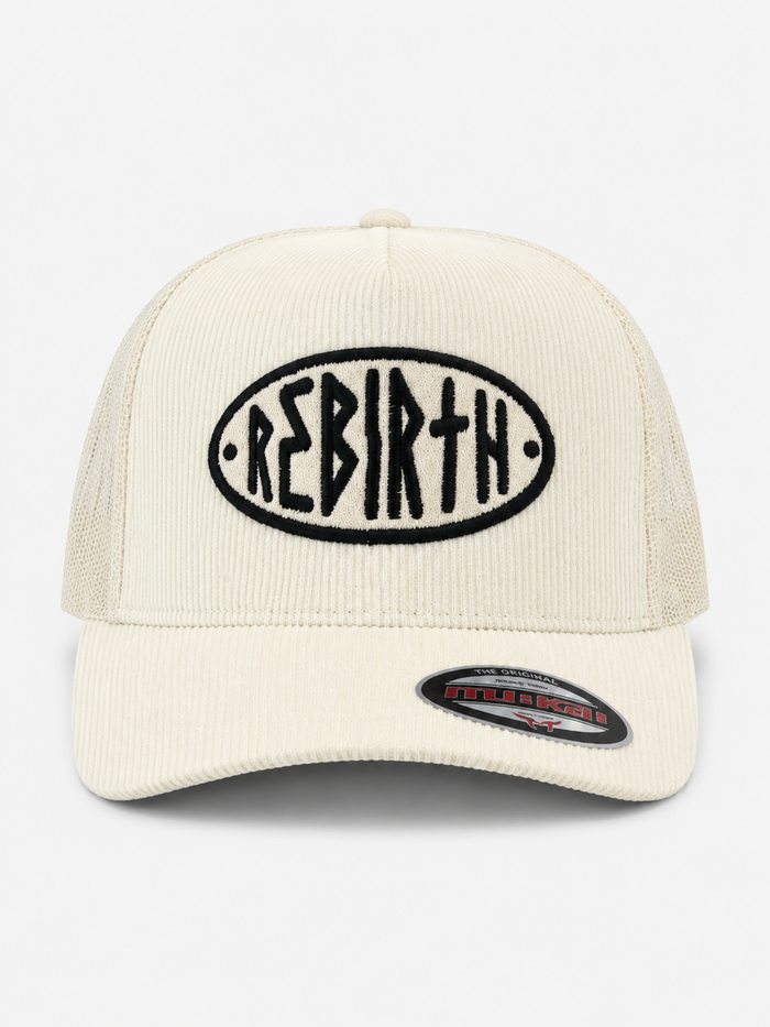 MUKA 'Rebirth' Corduroy Trucker Hat in Sand