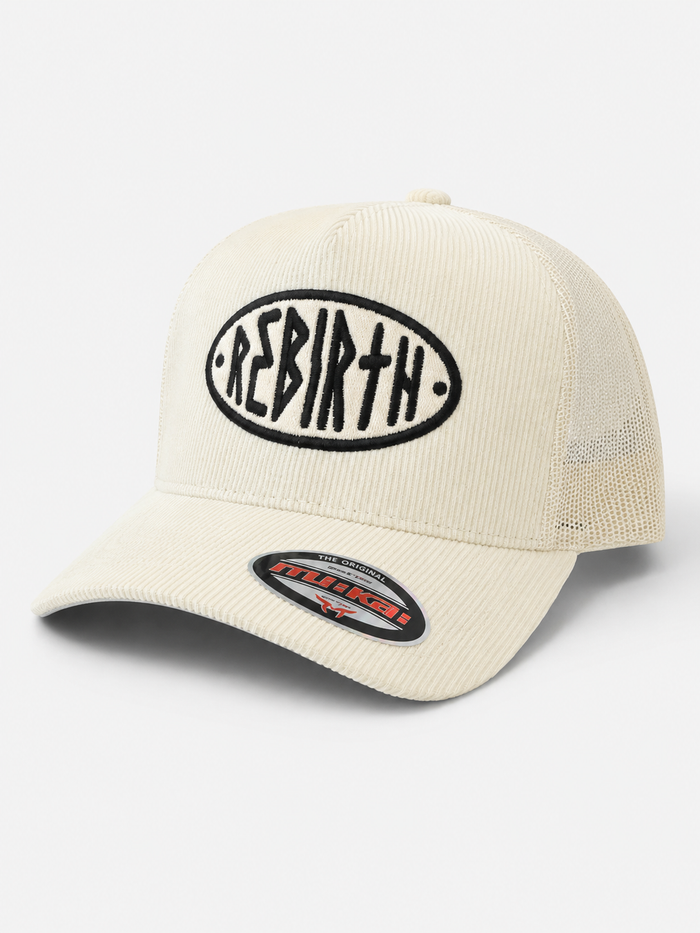 MUKA 'Rebirth' Corduroy Trucker Hat in Sand