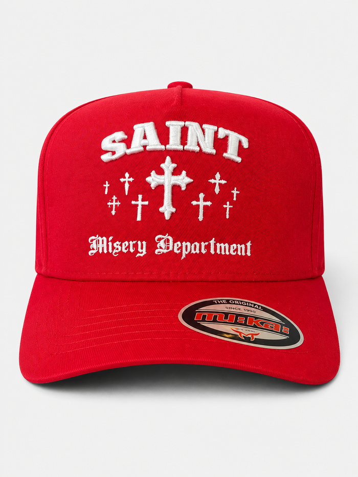 MUKA 'Saint Misery Dept.' Snapback Hat in Red
