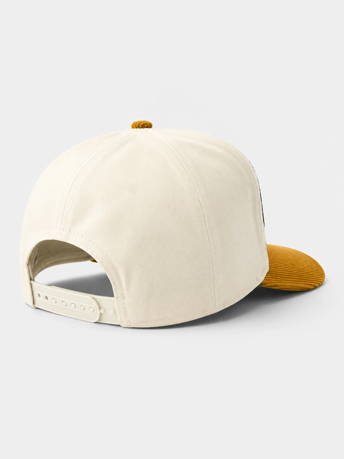 MUKA 'See No Evil' Corduroy Snapback Hat in Sand/Wheat