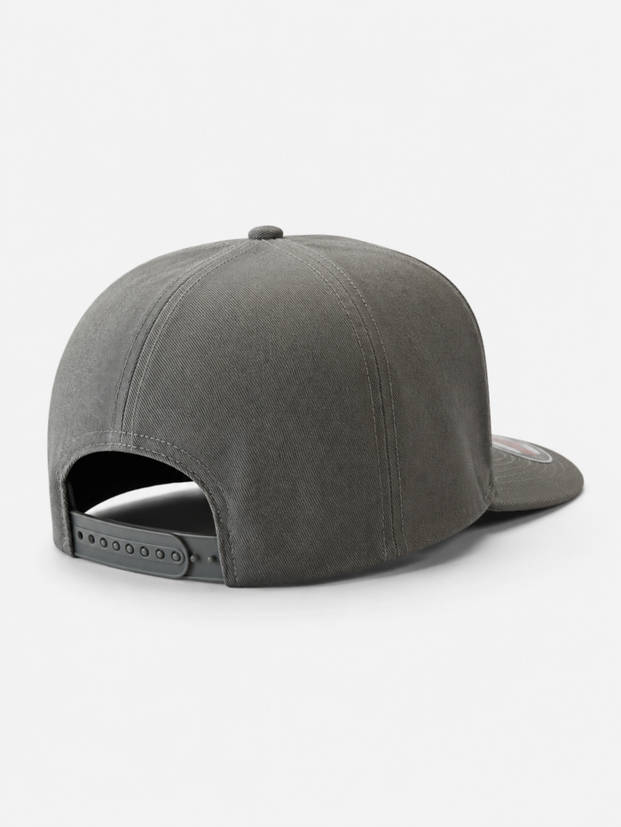 MUKA 'Trust The Process' Leather Snapback Hat in Dark Grey
