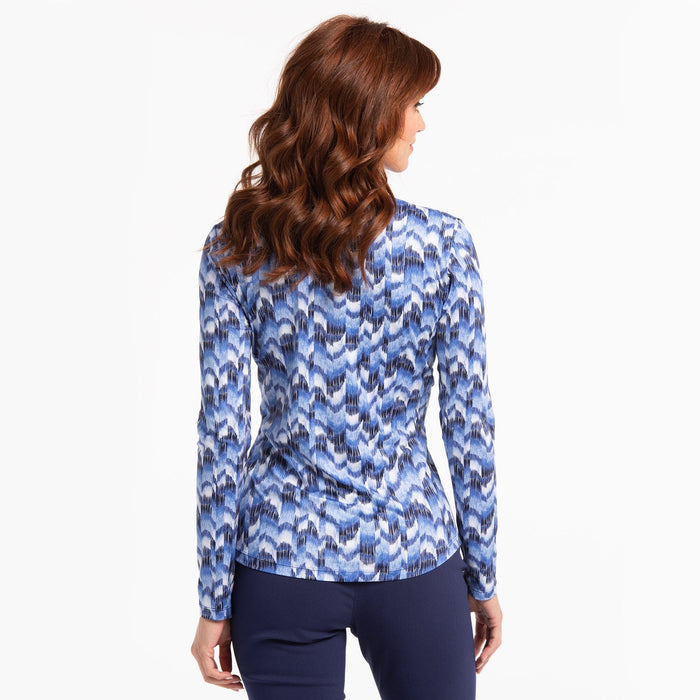New EP NY Bargelo Print Long Sleeve Zip Golf Polo MSP$97