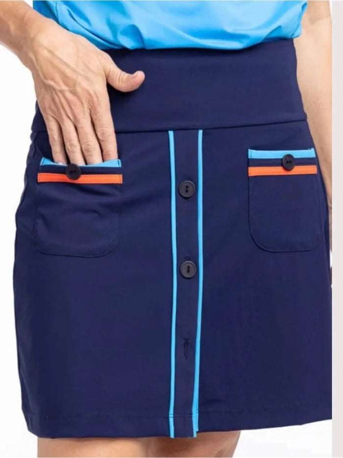 New Kinona Sport Navy Long Strides Golf Skort - Navy -Size L MSP$128