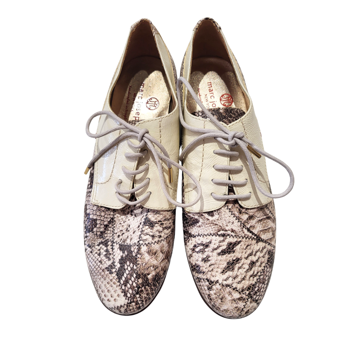 New Marc Joseph Snakeskin Pacific Golf Shoes - Cream Size 7.5 MSP$195