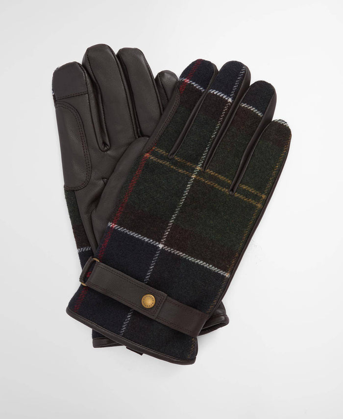 Newbrough Tartan Gloves in Olive