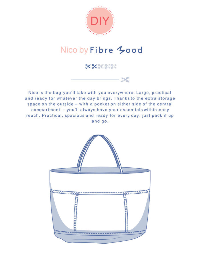 Nico Bag PDF Immediate Download Sewing Pattern, Fibre Mood