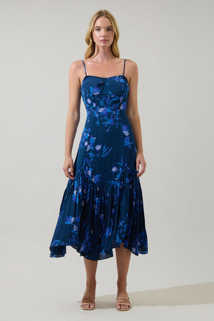 Niva Floral Hendra Pleated Midi Dress