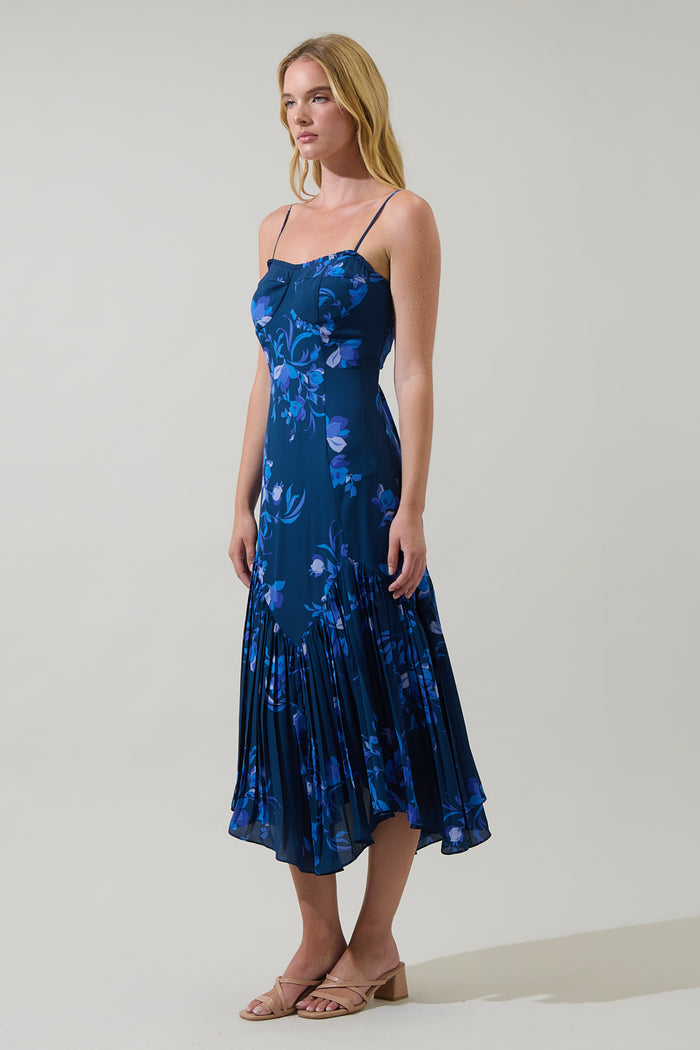 Niva Floral Hendra Pleated Midi Dress