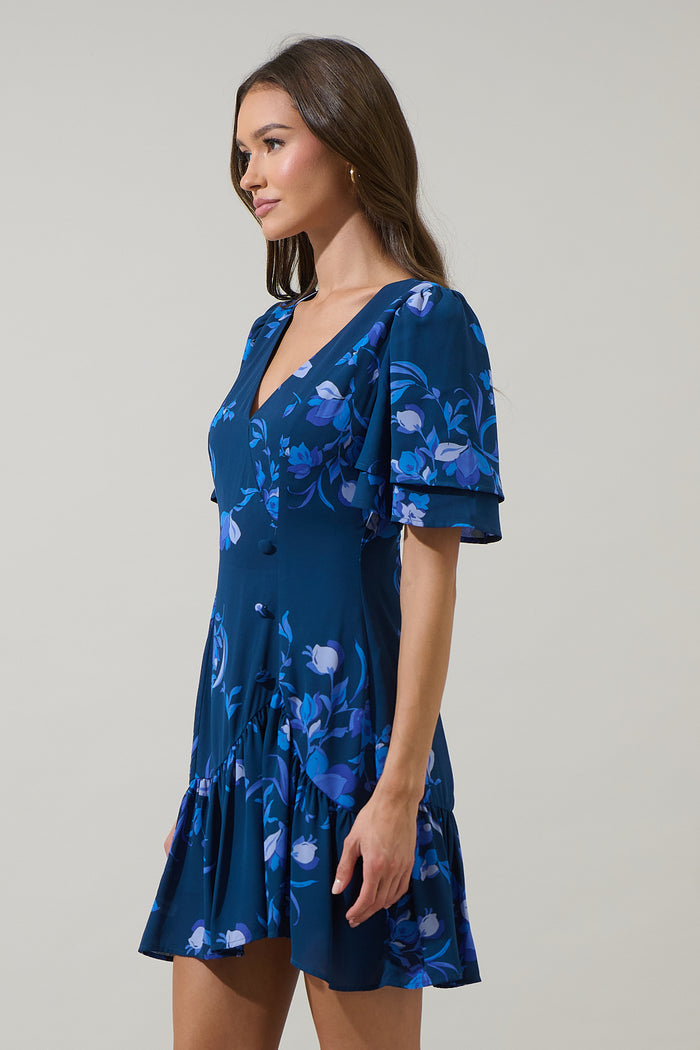 Niva Floral Rivane Button Mini Dress