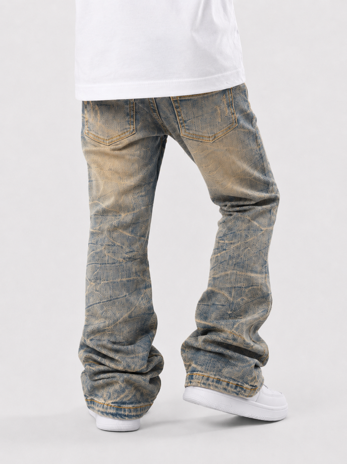 NOBLE Kids 'Outer Space' Premium Rhinestone Flared Denim in Vintage