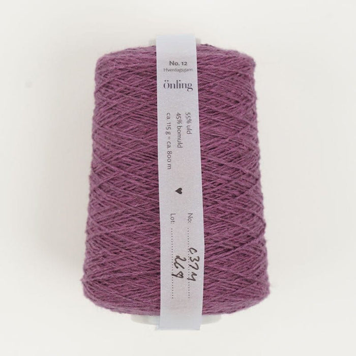 Önling No 12: All-season wool and cotton blend yarn - Dark Plum melange (037m)