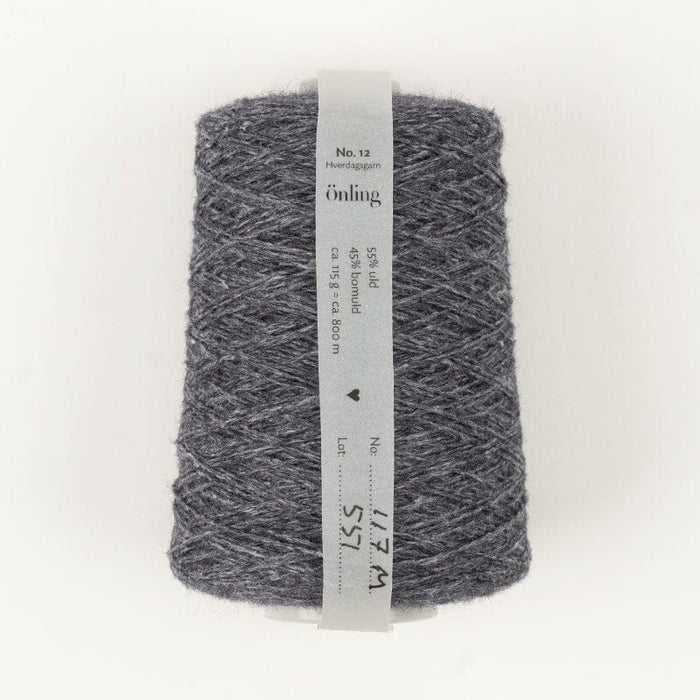 Önling No 12: All - season wool and cotton blend yarn - Navy blue melange (117m)