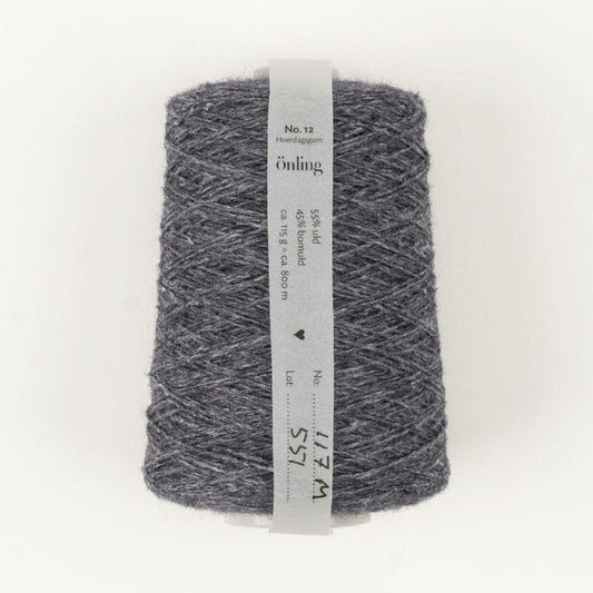 Önling No 12: All - season wool and cotton blend yarn - Navy blue melange (117m)