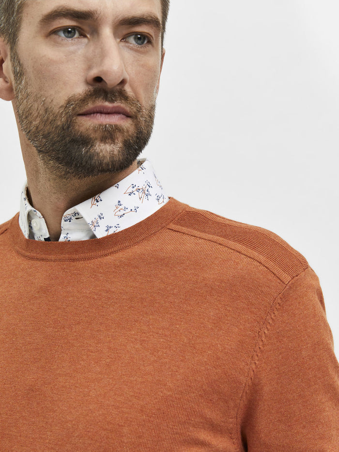 Orange Crew Neck Pullover