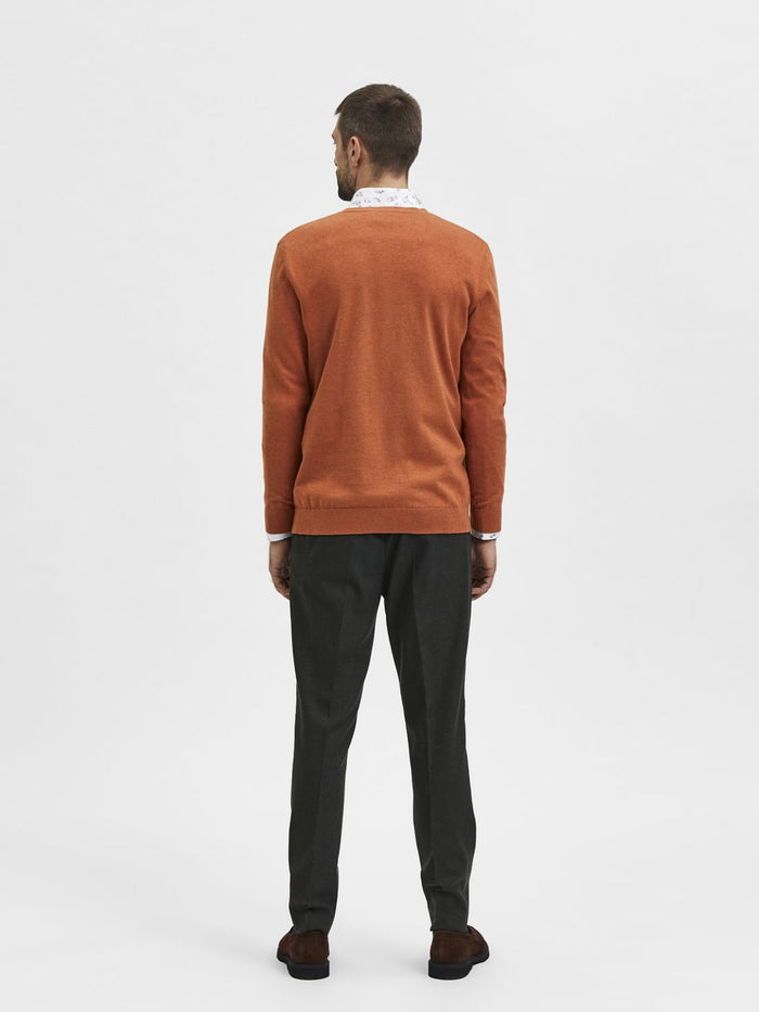 Orange Crew Neck Pullover