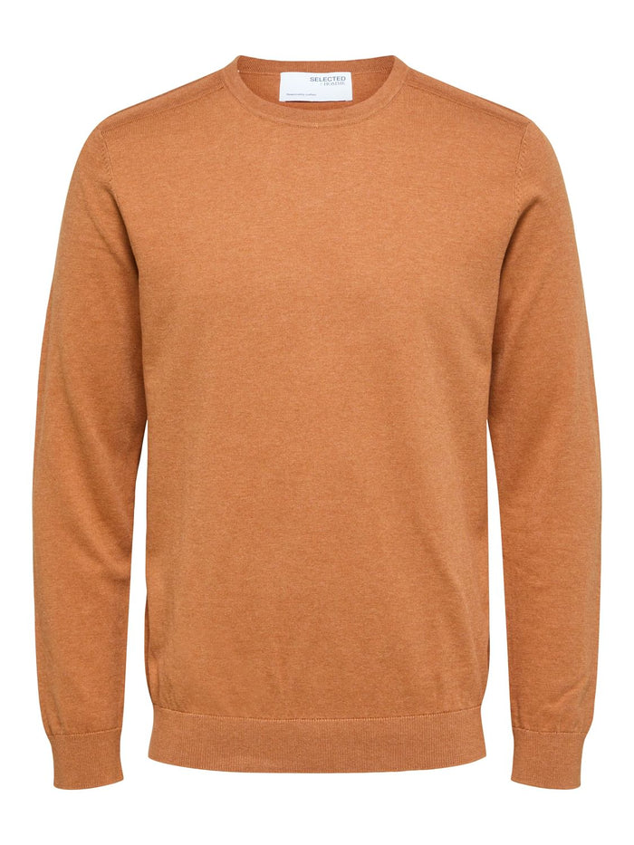 Orange Crew Neck Pullover