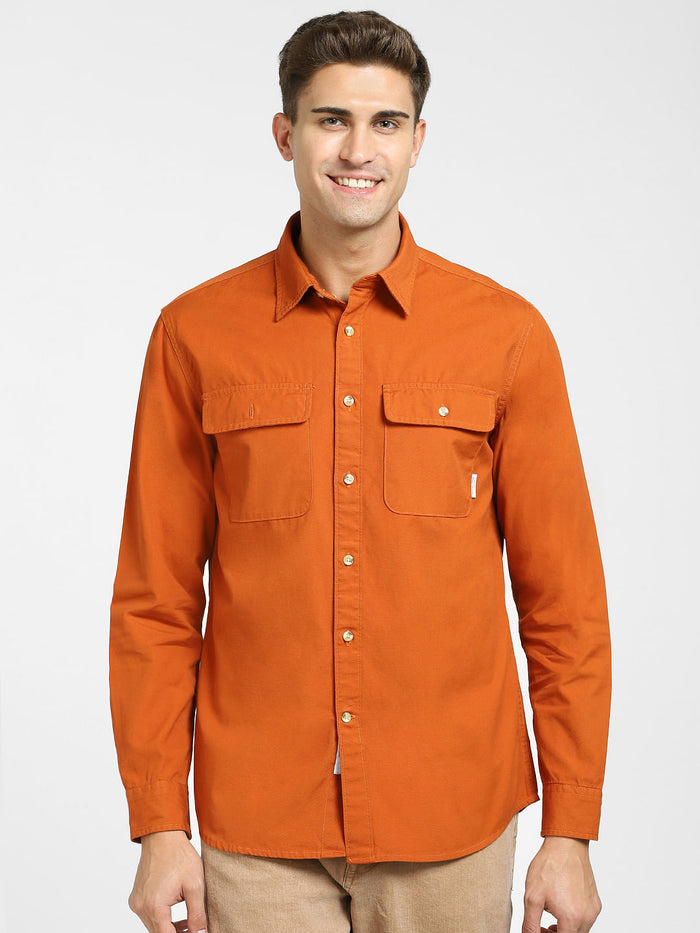 Orange Organic Cotton Overshirt