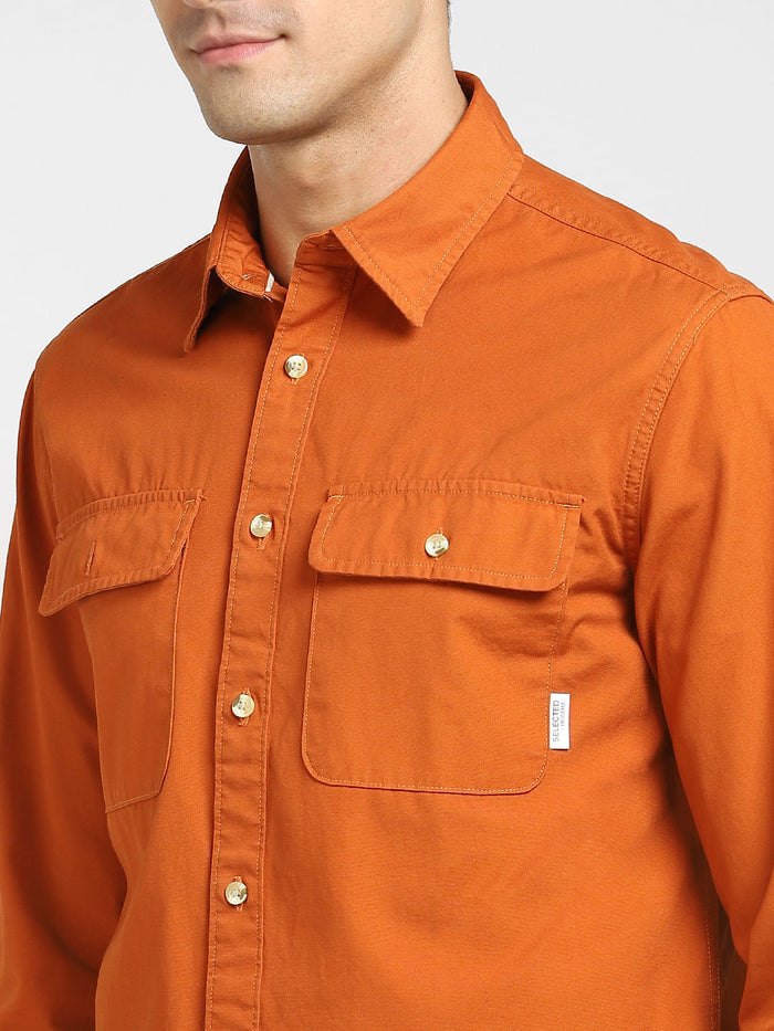 Orange Organic Cotton Overshirt