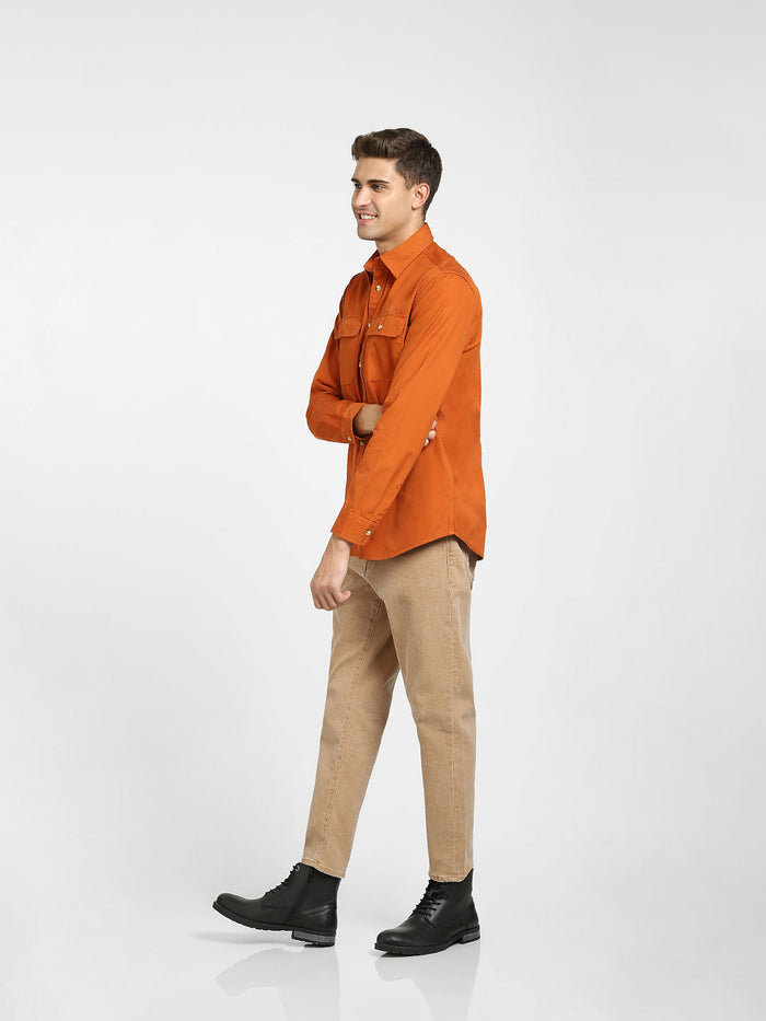 Orange Organic Cotton Overshirt