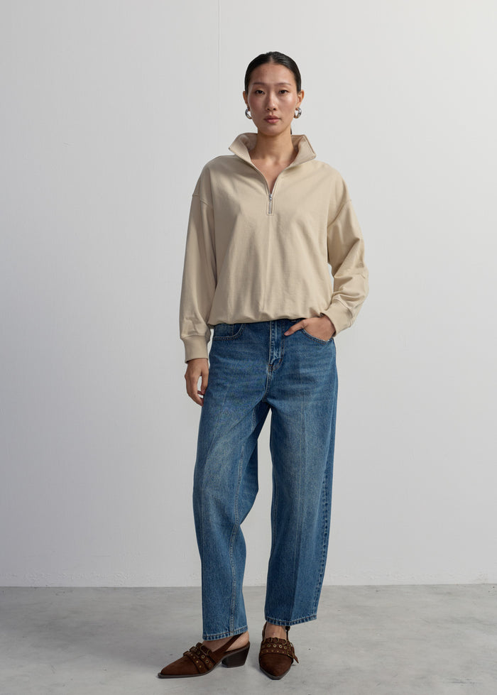 OVERSIZED QUARTER-ZIP SWEATSHIRT