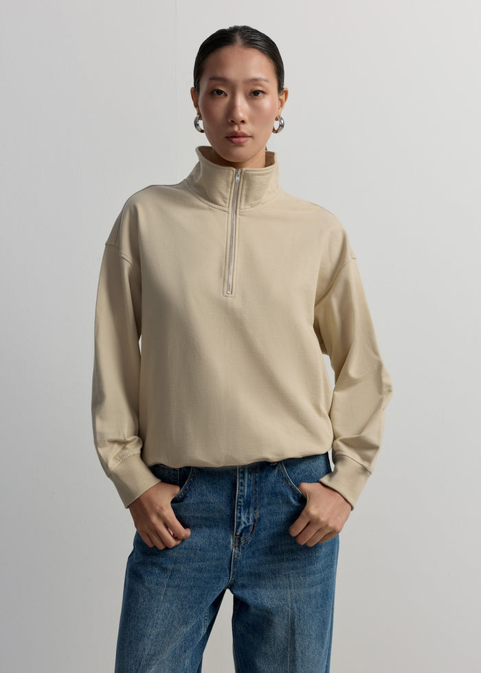 OVERSIZED QUARTER-ZIP SWEATSHIRT
