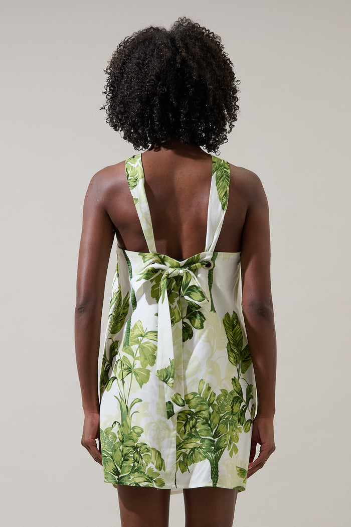 Palmet Tropical Amory Halter Mini Dress