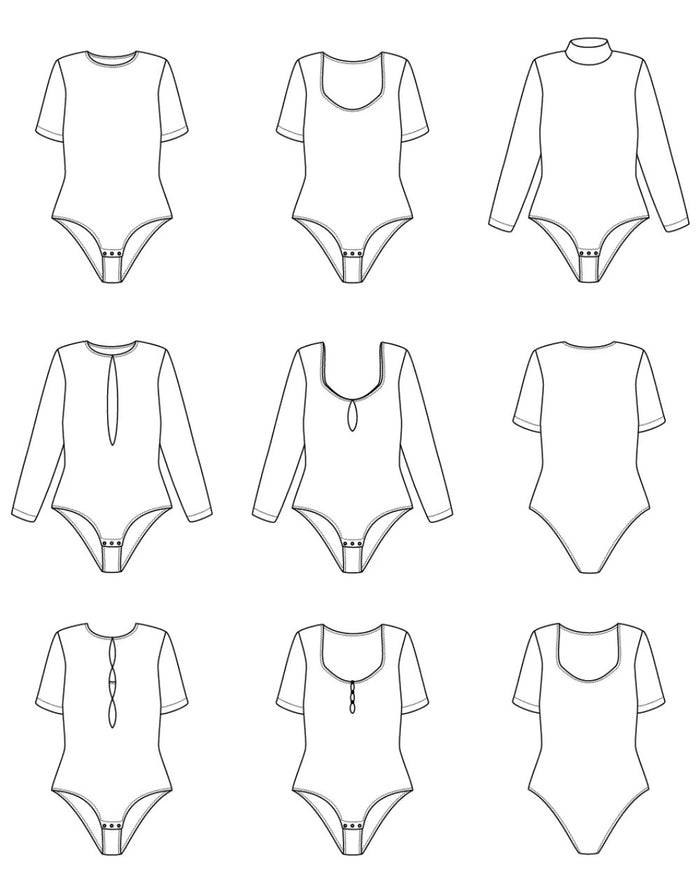 Paloma Women's Bodysuit Paper Sewing Pattern, Ikatee