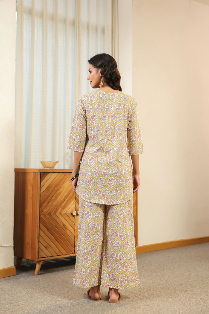 Pastel Mosaic Printed Cotton Co-ord Set