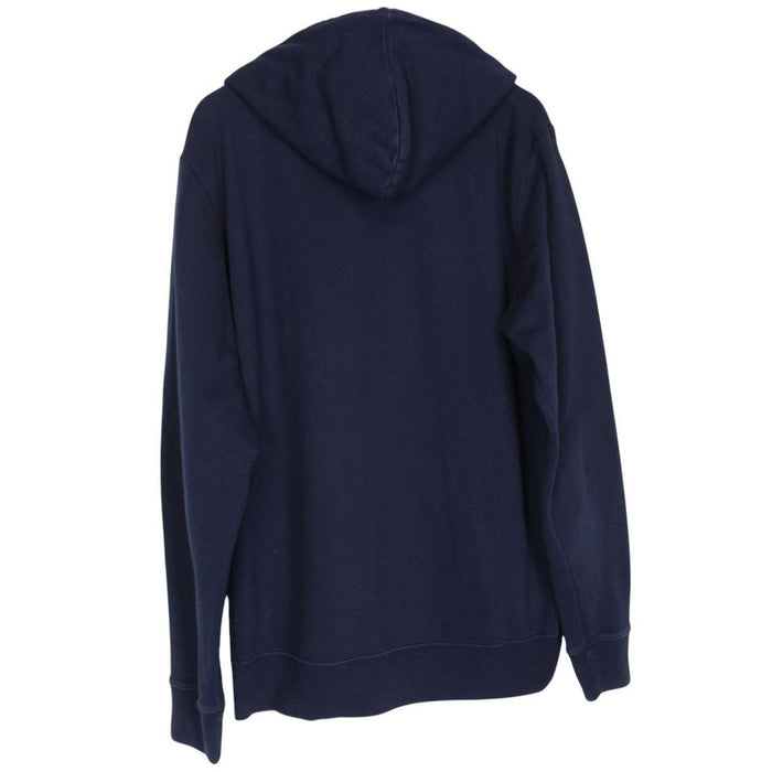 Paul Smith navy blue hoodie with zebra logo, full zip, cotton material.
