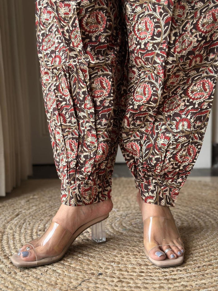 Pavi Printed Coord Set- Brown Ajrakh
