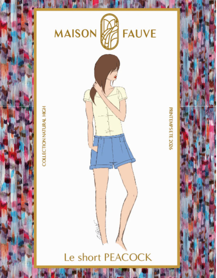 Peacock Shorts Paper Sewing Pattern, Maison Fauve