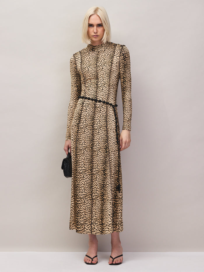 Petite Animal Print Seam Detail Dress
