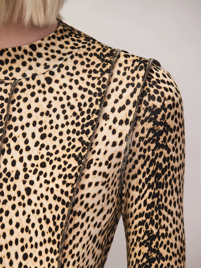 Petite Animal Print Seam Detail Dress