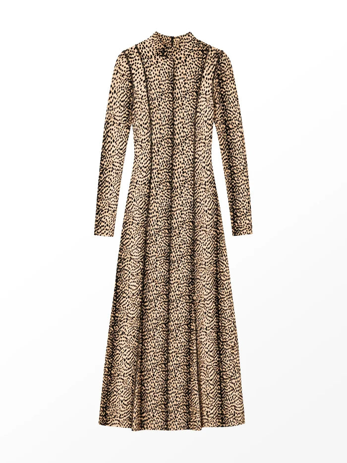Petite Animal Print Seam Detail Dress