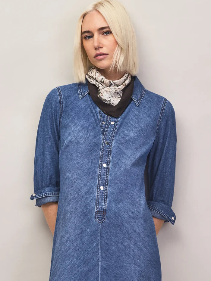 Indigo denim maxi dress