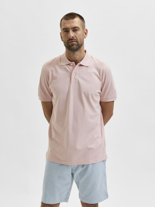 Pink Organic Cotton Polo Neck T-Shirt