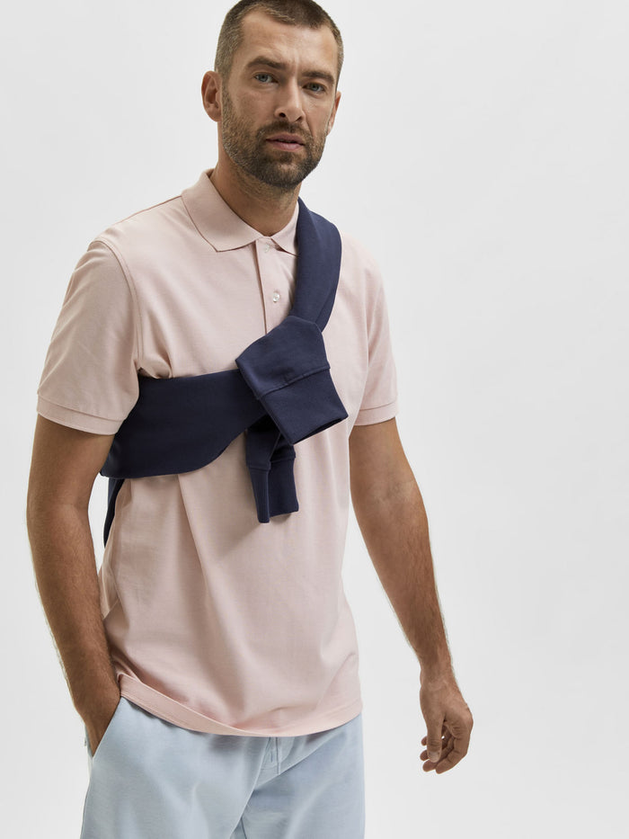 Pink Organic Cotton Polo Neck T-Shirt