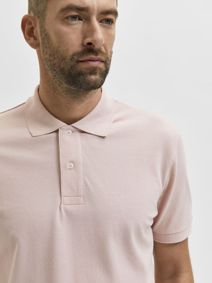 Pink Organic Cotton Polo Neck T-Shirt