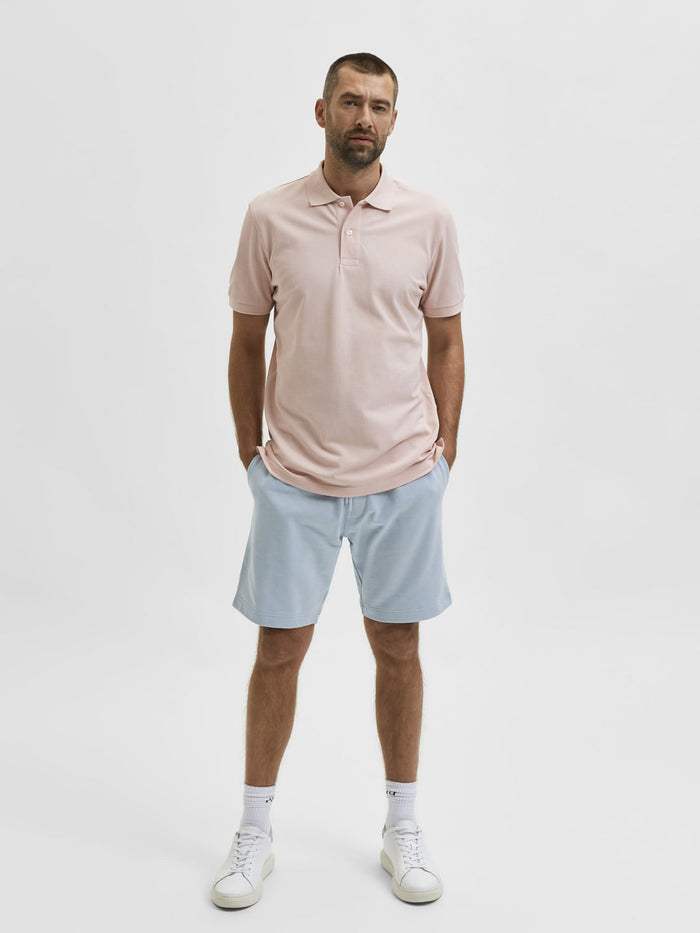 Pink Organic Cotton Polo Neck T-Shirt