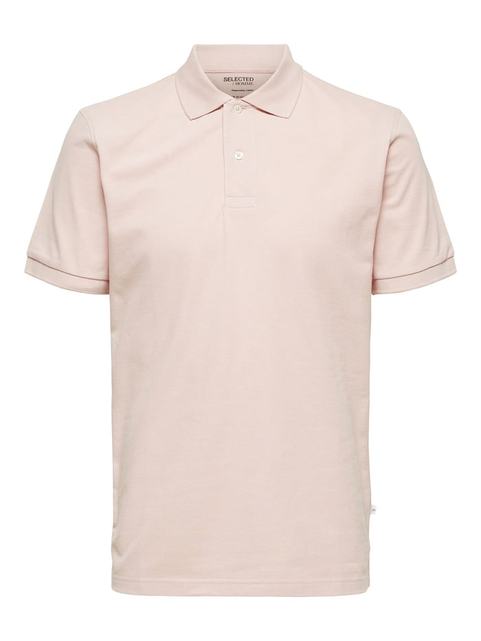 Pink Organic Cotton Polo Neck T-Shirt