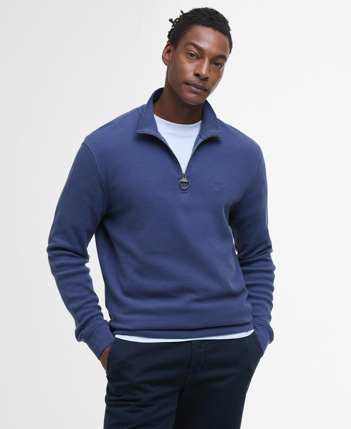 Pique Half Zip-Sweatshirt in Oceana
