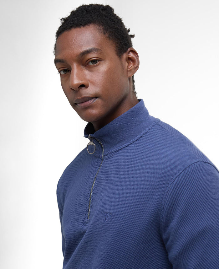 Pique Half Zip-Sweatshirt in Oceana