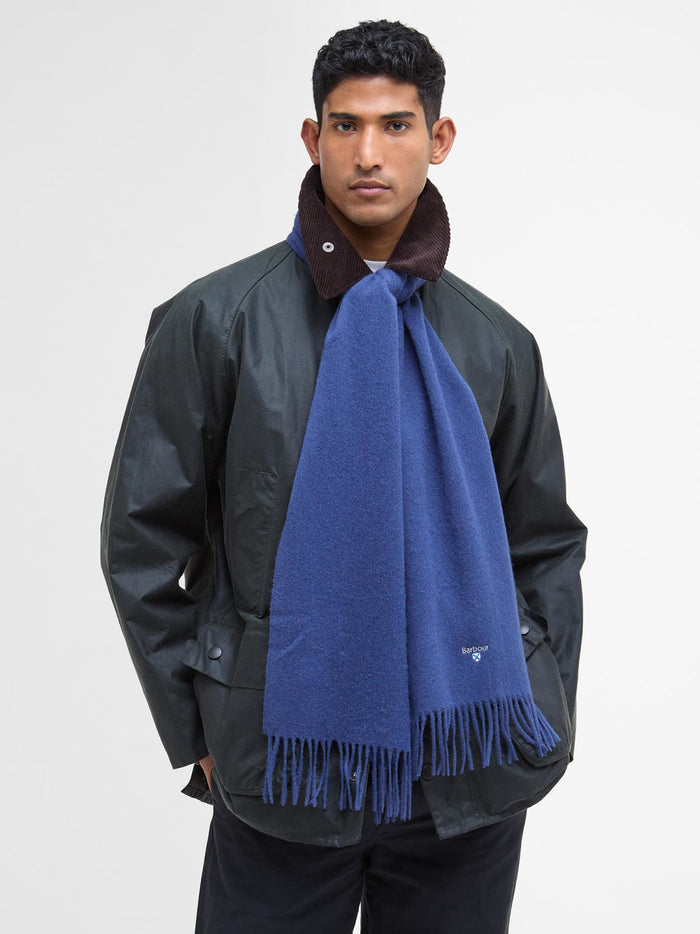 Plain Lambswool Scarf in Navy