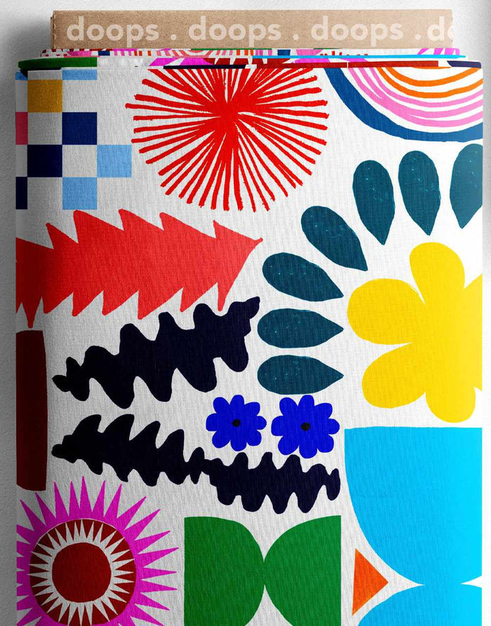 Plant Bomb Cotton Linen Fabric, Doops Designs