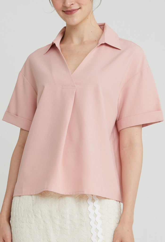 Pleated Slip-On Top
