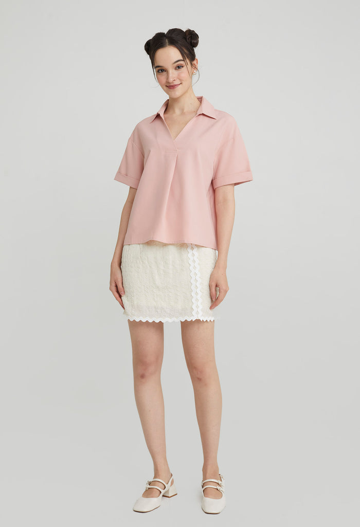Pleated Slip-On Top