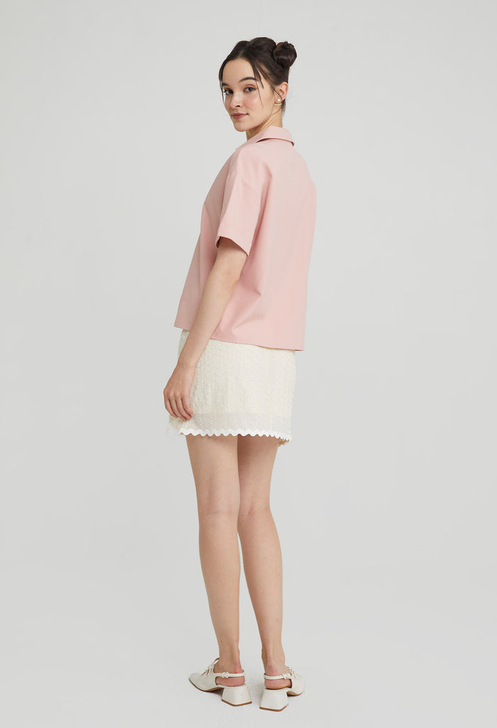 Pleated Slip-On Top