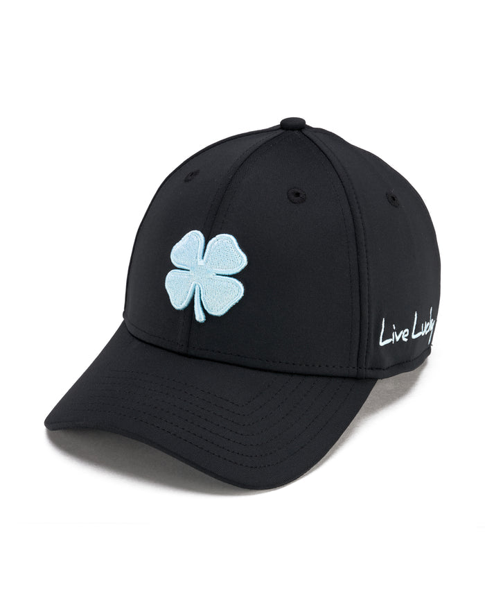 Premium Clover 187 Black Fitted Performance Hat