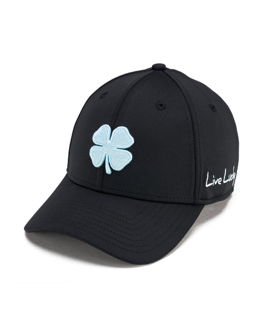 Premium Clover 187 Black Fitted Performance Hat